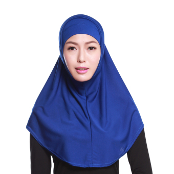 Muslim Hijab Crystal Hemp Scarf Cranium LIDS Hat Suit - Crystal hemp Cranium LIDS Hat Suit Tudung - Blue - intl  
