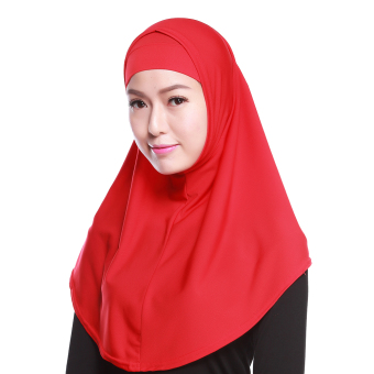 Muslim Hijab Crystal Hemp Scarf Cranium LIDS Hat Suit - Crystal hemp Cranium LIDS Hat Suit Tudung - Red - intl  