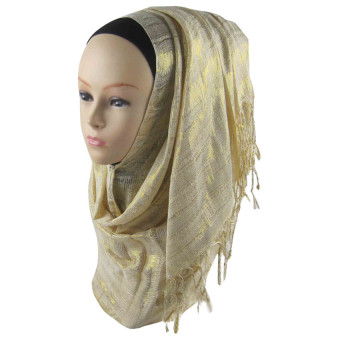 Muslim Islamic Gold Thread Hijab For Women MSL014-14# (Intl)  