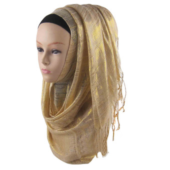 Muslim Islamic Gold Thread Hijab For Women MSL014-16# (Intl)  