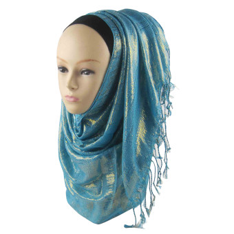 Muslim Islamic Gold Thread Hijab For Women MSL014-3# (Intl)  