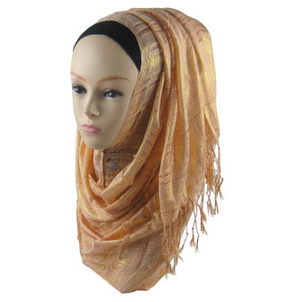 Muslim Islamic Gold Thread Hijab For Women MSL014-5# (Intl)  