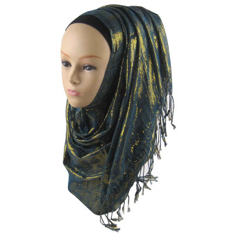 Muslim Islamic Gold Thread Hijab For Women MSL014-6# (Intl)  