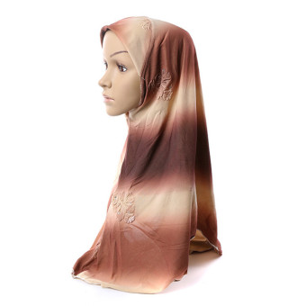 Muslim Islamic Gradation Crystal Printed Hijab Scarf Shawls For Women MSL005-10# (Intl)  