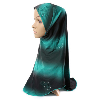 Muslim Islamic Gradation Crystal Printed Hijab Scarf Shawls For Women MSL005-12# (Intl)  