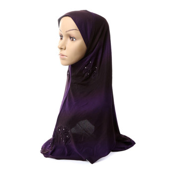 Muslim Islamic Gradation Crystal Printed Hijab Scarf Shawls For Women MSL005-3# (Intl)  