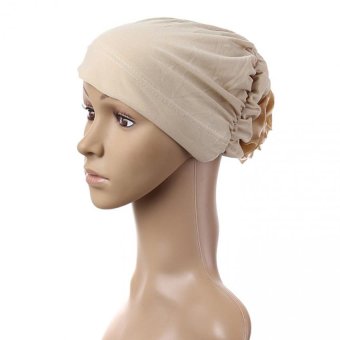 Muslim Islamic Hijab Drape Design Disk Flower Hat For Women MSL004-beige - Intl (Intl)  