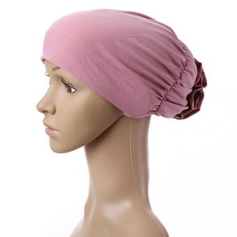 Muslim Islamic Hijab Drape Design Disk Flower Hat For Women MSL004-pink - Intl (Intl)  