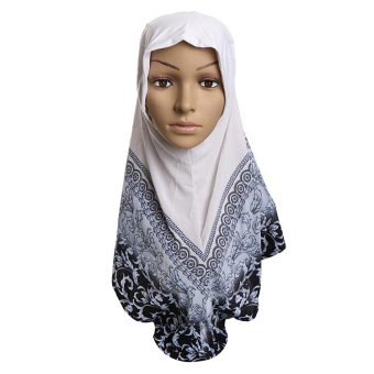 Muslim Islamic Hijab Pattern Shawls Plain Scarf MSL002-3# (white) - Intl (Intl)  