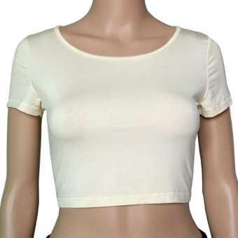 Muslim Short Sleeve Half-length T shirt for Women (Beige) (Intl)  