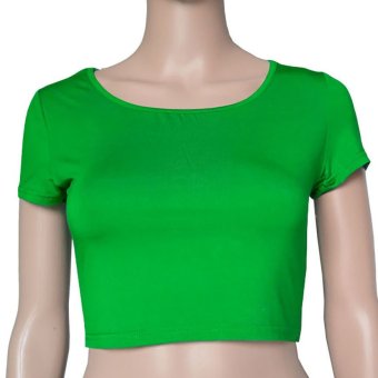 Muslim Short Sleeve Half-length T shirt for Women (Green) (Intl)  
