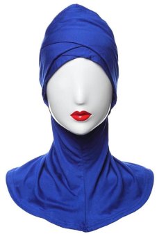 Muslim Under Scarf Inner Cap Hat Hijab Neck Cover Headwear (Blue)  