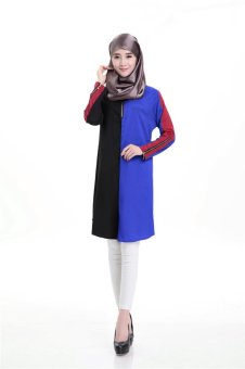 Muslim Women Blouse Arab Loose-fitting Tops Outwear Special for Ramadan(Blue) - intl  