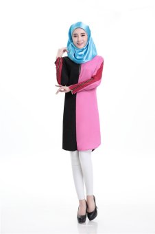 Muslim Women Blouse Arab Loose-fitting Tops Outwear Special for Ramadan(RoseRed) - intl  