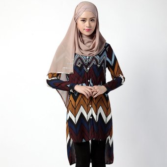 Muslim Women Dress Kaftan Long Shirts Loose-fitting Blouse Islamic Tops (Mixed Color)  