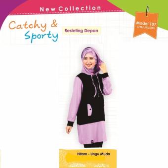 Mutif Blouse Atasan M-107 Kaos Wanita Baju Muslim Tunik Kemeja Kaos Hitam  