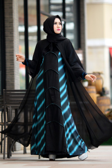 Nasywanisa Baju Muslim Gamis Livera Dress Panjang Busui ( Biru Toska )  