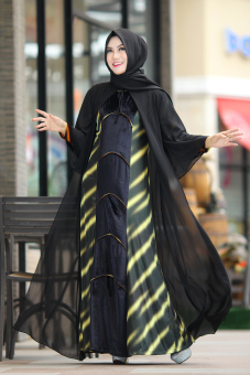 Nasywanisa Baju Muslim Gamis Livera Dress Panjang Busui ( Kuning )  