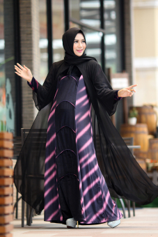 Nasywanisa Baju Muslim Gamis Livera Dress Panjang Busui ( Pink )  