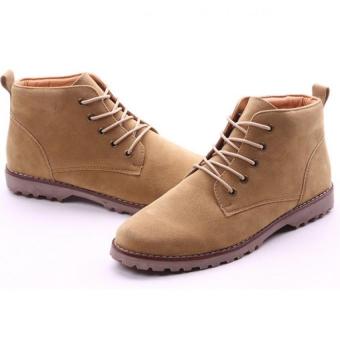 New Design Leather Male Martin Boots (Yellow) - intl  