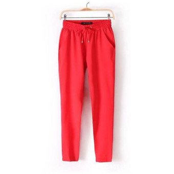 New European Candy Color Casual Harem Pants -Red - intl  