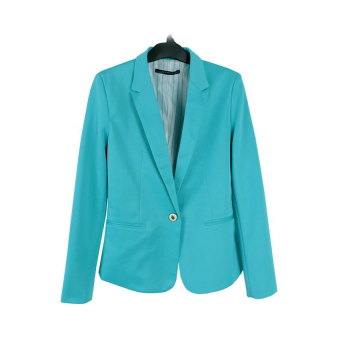 New Fashion Candy Color Slim Single Breasted Blazer Suit Coat Jackets Ladies Basic Business Suit for Women LZ-016 (Sky Blue) - intl  