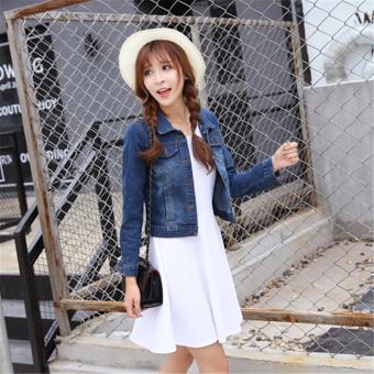 NEW fashion Korean Style Women Jacket Pockets Design Denim Jacket Women's Denim Jeans Coat Spring Autumn Overcoat Size S-3XL - intl  