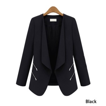 New Fashion Long Sleeved Slim Women Jackets Small Women Suit Spring Autumn Korean Zipper Pocket Casual Small Jacket Slim Ladies - intl  