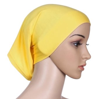 New Fashion Muslim Hijab Turban Islamic Bonnet Underscarf Inner Cap Solid Color Tube Hat Elastic Headwear - intl  