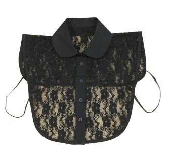 New Fashion Sexy Vintage Women's Fake Half Shirt Blouses Lace Collar Black (Intl)  