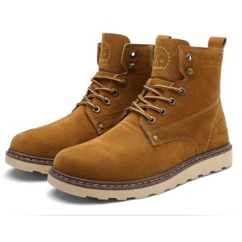 New Fashion Winter Warm Boots Suede Cotton Ankle Boots Martin Boots Men Casual Shoes ?Brown? - intl  