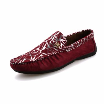 New Flat Slip on Peas Shoes for Men ( Red ) - intl  