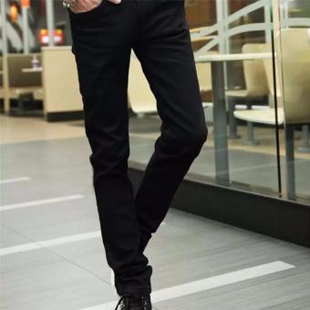 New Korean City Boy Skinny Jeans Men Classic Casual Slim Black Pencil Pants (black) - intl  
