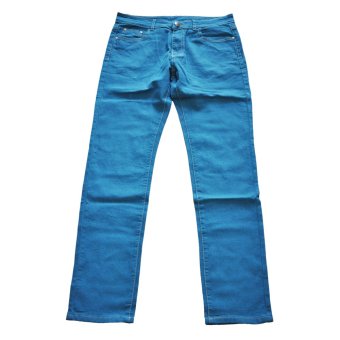 New Mens Stylish Candy Pants Casual Skinny Slim Elasticity Pants Jeans Trousers(Sky Blue)  