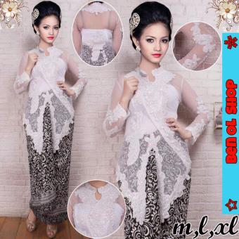 New Stelan Kebaya Modern Serong - White  