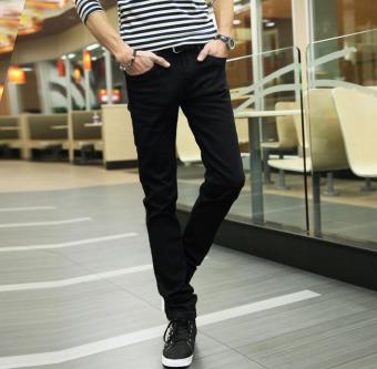 Nianhua Men's Snow Slim Jeans Black - intl  