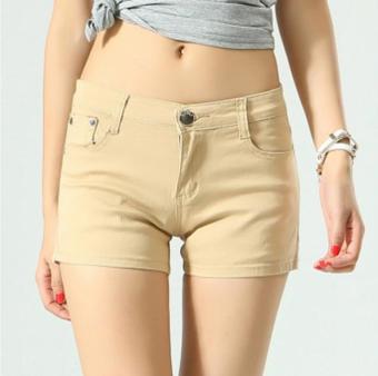 Nianhua The new candy denim color shorts Khaki - intl  