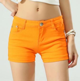 Nianhua The new candy denim color shorts Orange - intl  