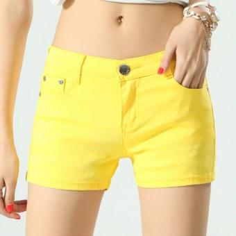 Nianhua The new candy denim color shorts Yellow - intl  