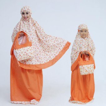 Nuranitex Busana Muslim Mukena Couple Azura - Orange  