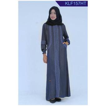 Nuranitex Gamis Muslim Modern KLF157HT - Hitam Elegan  