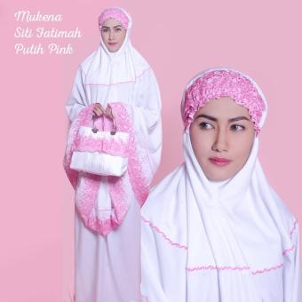 Nuranitex Mukena Bordir Siti Fatimah - Putih Pink  