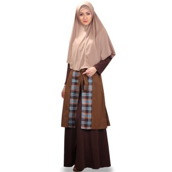 NWC Muslim Dress Casual OMERA 02 -Coklat Kuning  