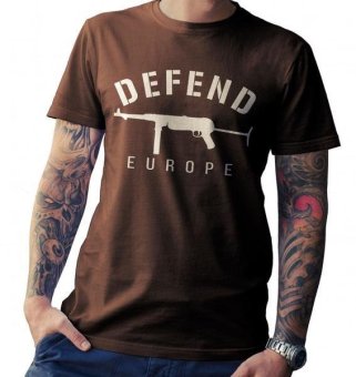 Ogah Drop Tshirt Defend Europe - Coklat  