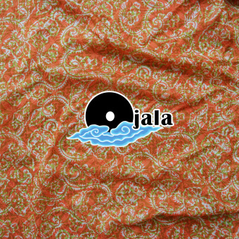 Ojala Batik Kain Batik Cap Bahan Viscose (Orange)  