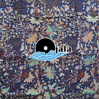 Ojala Batik Kain Batik Print Bahan Doby Motif Flora (Biru)  