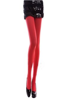 Okdeals Women's Sexy Autumn Footed Thick Opaque Stockings Pantyhose Red - Intl  