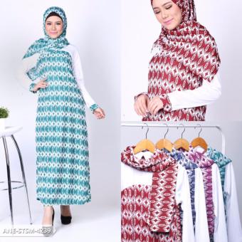 Omah Fesyen Mavaleya Ethnic Longsleeve Muslim Set - Maroon  