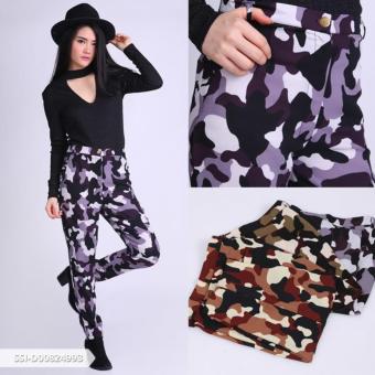 Omah Fesyen Mulanvas Camouflage Pencil Pants - Brown  