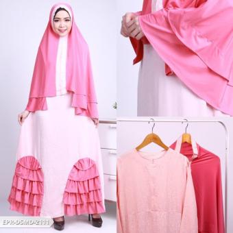 Omah Fesyen Rishaniva Two Tone Layer Muslim Dress - Pink  